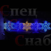 Уличная световая перетяжка Синяя/Белая/Тепло-белая. 3,8*0,65 м