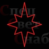 Макушка Северная звезда на елку 2D красная 100 см