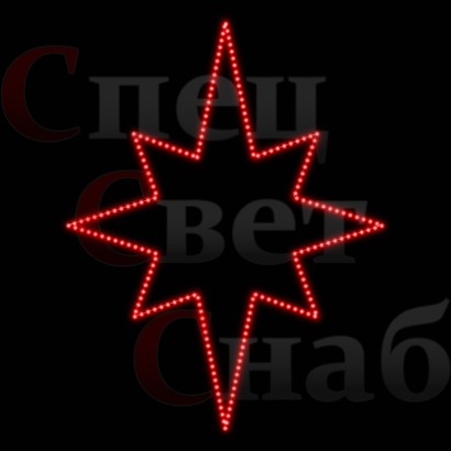 Макушка Северная звезда на елку 2D красная 100 см