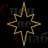 Макушка Северная звезда на елку 2D тепло-белая 100см