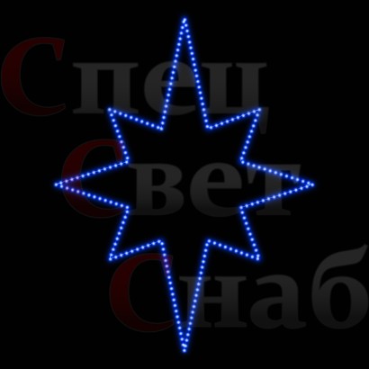 Макушка Северная звезда на елку 2D синяя 100см