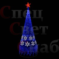 Уличная ель светодиодная 6 м синяя