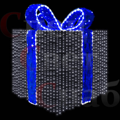 Световая фигура 3D "Белый подарок" 1.3х1х1м