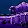Светодиодная гирлянда бахрома Фиолетовая 35 x 0,6м Мерцающая