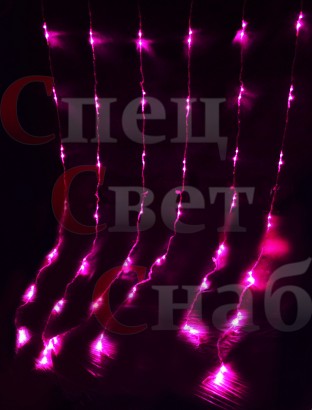 Световой занавес-дождь 2 м х 1,5 м Розовый